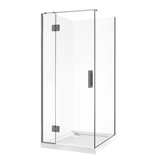 900*900*1950mm Gunmetal Grey Frameless Swing Door Square Shower Box 900*900*1950mm Gunmetal Grey Frameless Swing Door Square Shower Box